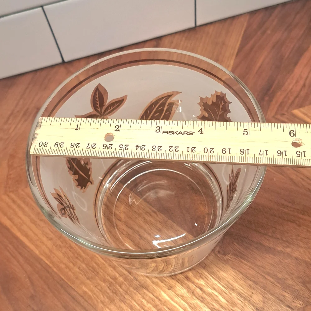 Libbey Brown Leaf Design Glass
